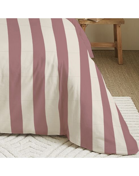 Pack Housse de couette imprimée + Drap housse + 4 Taies d'oreiller pourpre - pour lit 140x190 cm