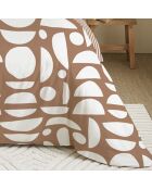 Pack Housse de couette imprimée + Drap housse + 4 Taies d'oreiller sienne - pour lit 140x190 cm
