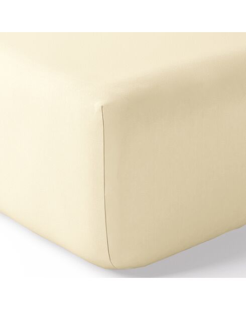 Drap Housse en Percale de Coton ivoire