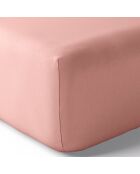 Drap Housse en Percale de Coton rose poudré