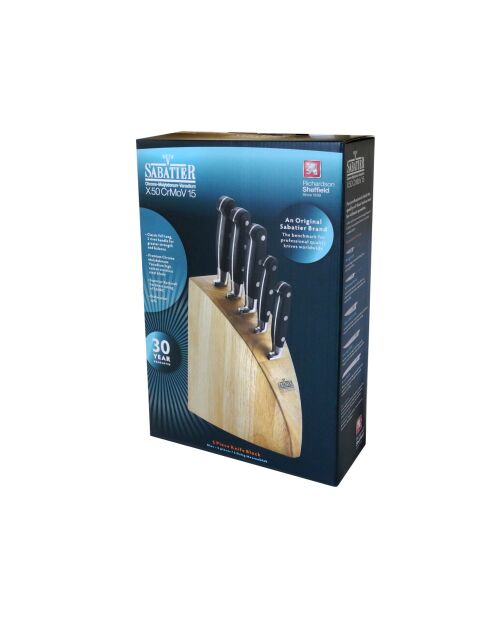 Bloc 5 couteaux de cuisine V Sabatier Rock