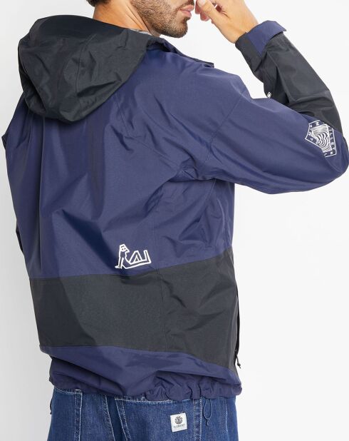 Parka légère à capuche Rainshell bleu marine/noir