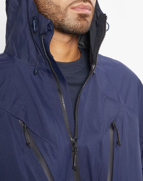 Parka légère à capuche Rainshell bleu marine/noir