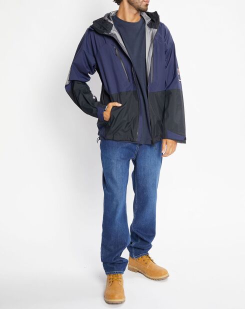 Parka légère à capuche Rainshell bleu marine/noir
