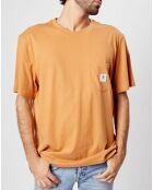 T-Shirt Basic Pocket label camel