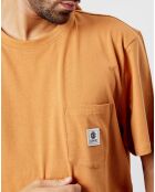 T-Shirt Basic Pocket label camel