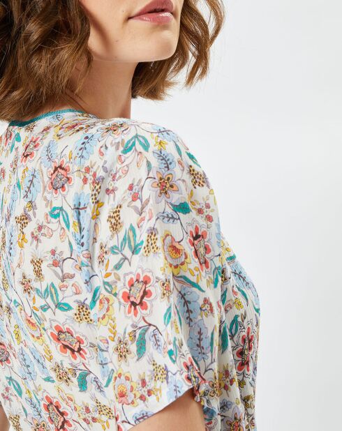 Vestido Nevada con estampado blanco/multicolor