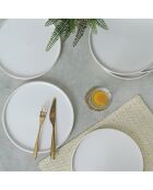 6 Assiettes en Céramique blanc mat - D.27 cm