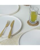 6 Assiettes en Céramique blanc mat - D.27 cm