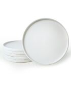 6 Assiettes en Céramique blanc mat - D.27 cm