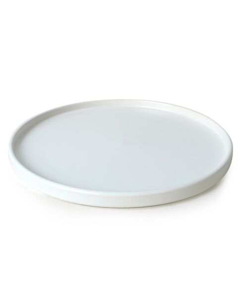 6 Assiettes en Céramique blanc mat - D.27 cm