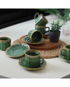 12 Tasses à thé en Grès vertes - D.7 cm
