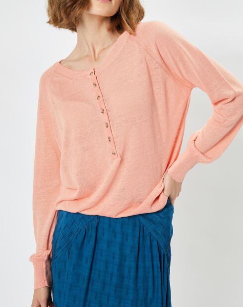 Pull en Lin & Coton Lebrooks papaye