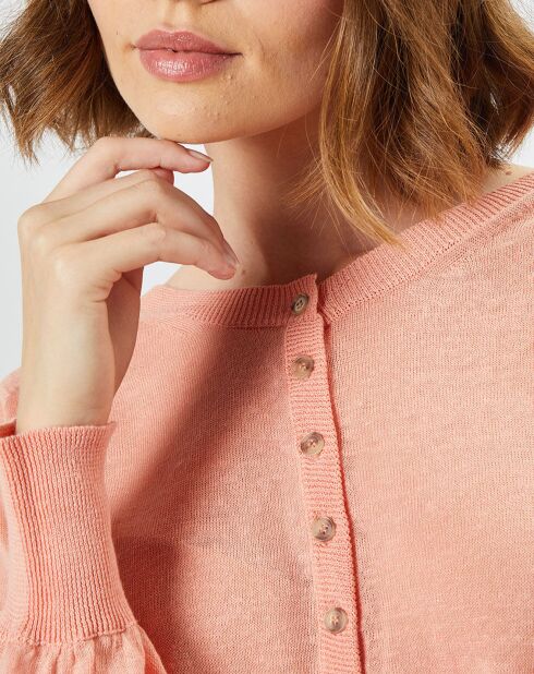 Pull en Lin & Coton Lebrooks papaye