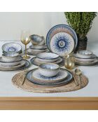 Service de table en Grès multicolore - 24 pièces