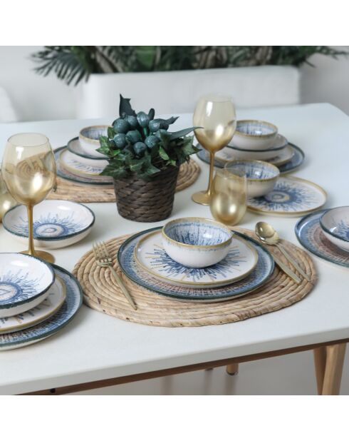 Service de table en Grès multicolore - 24 pièces