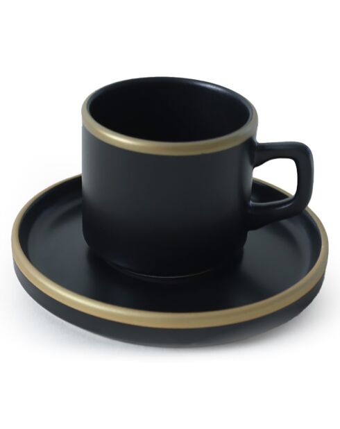 Servizio da tavola in gres nero opaco - 20 pezzi