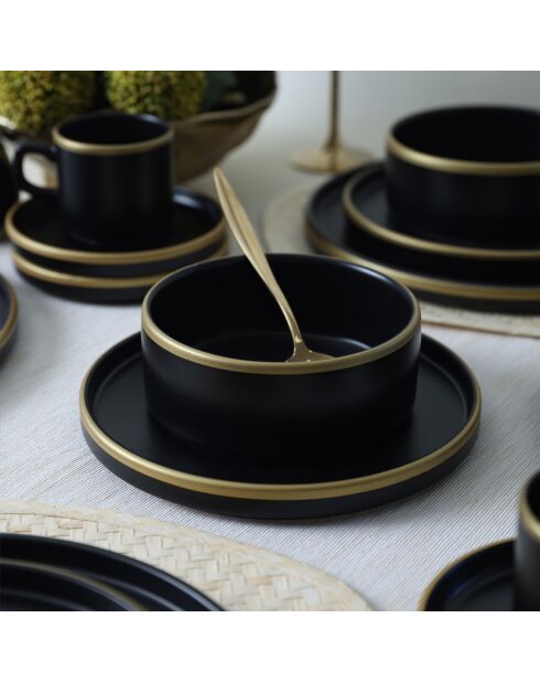 Servizio da tavola in gres nero opaco - 20 pezzi
