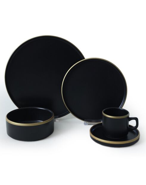 Servizio da tavola in gres nero opaco - 20 pezzi