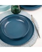 Service de table en Porcelaine bleu foncé/doré - 12 pièces