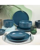Service de table en Porcelaine bleu foncé/doré - 12 pièces