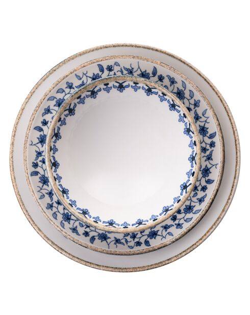 Service de table en Porcelaine bleu/blanc - 18 pièces