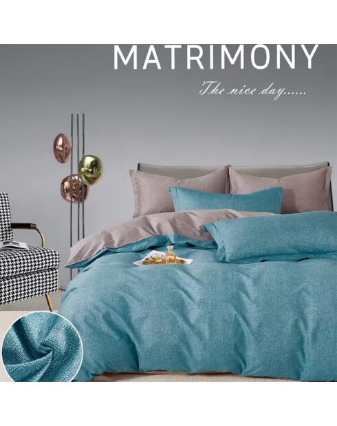 Parure de Couette imprimée en Percale de coton teal tranquility