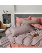 Parure de Couette imprimée en Percale de coton coral comfort