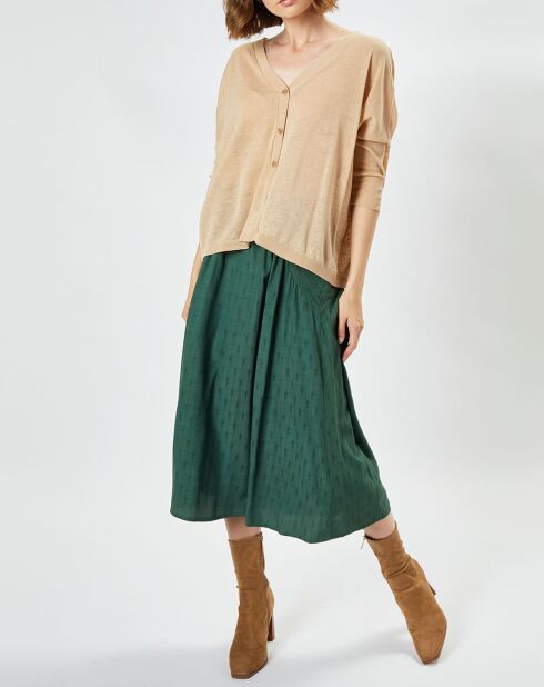Cardigan en Lin & Coton Letrope latte