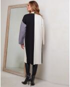 Manteau Linoy écru/gris/noir