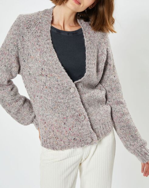 Gilet en Mohair & Alpaga mélangés Lejaffa smoky