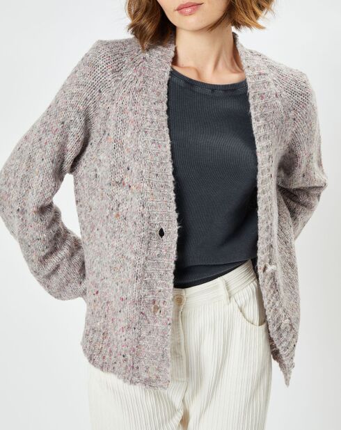 Gilet en Mohair & Alpaga mélangés Lejaffa smoky
