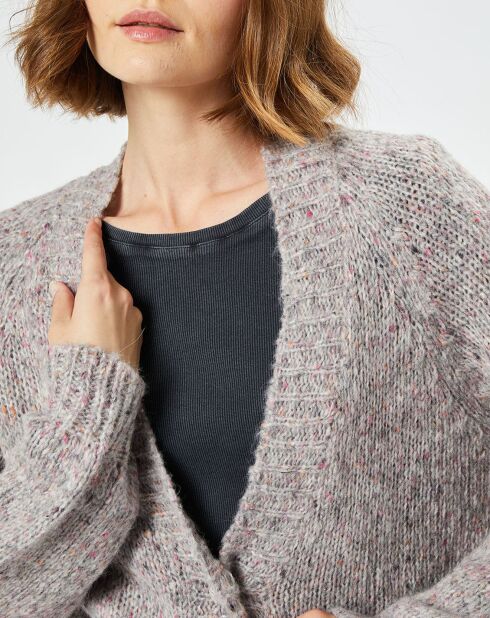 Gilet en Mohair & Alpaga mélangés Lejaffa smoky