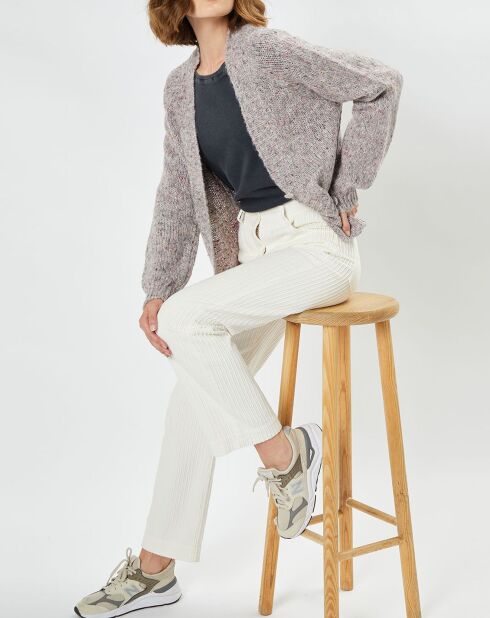Gilet en Mohair & Alpaga mélangés Lejaffa smoky
