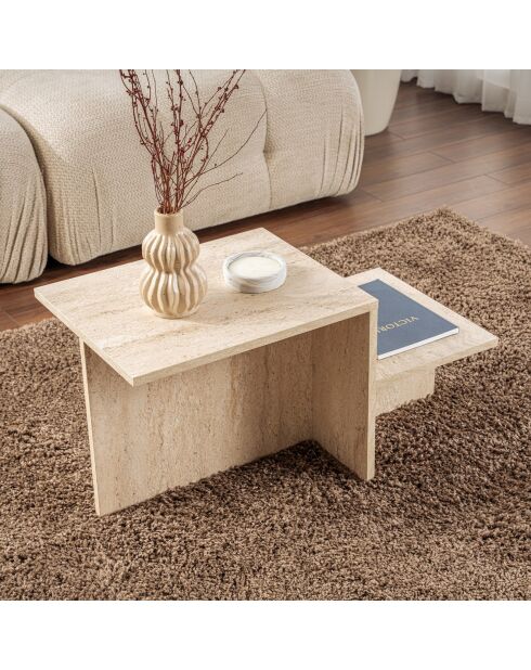 Table basse Harmony travertin - 80x40x40 cm