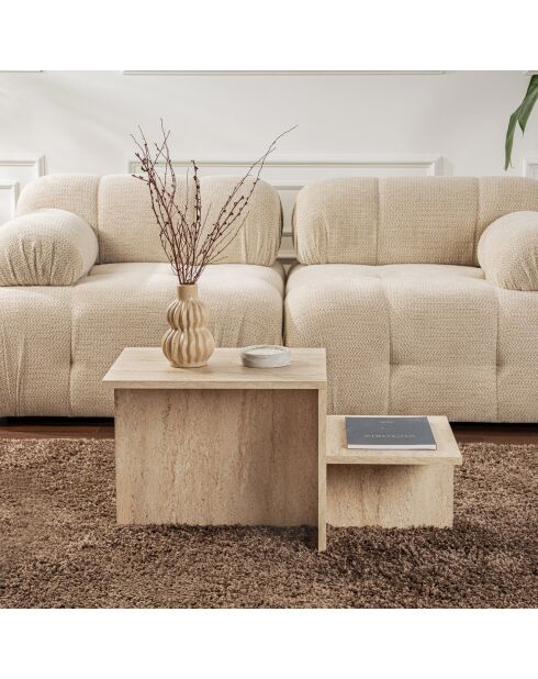 Table basse Harmony travertin - 80x40x40 cm