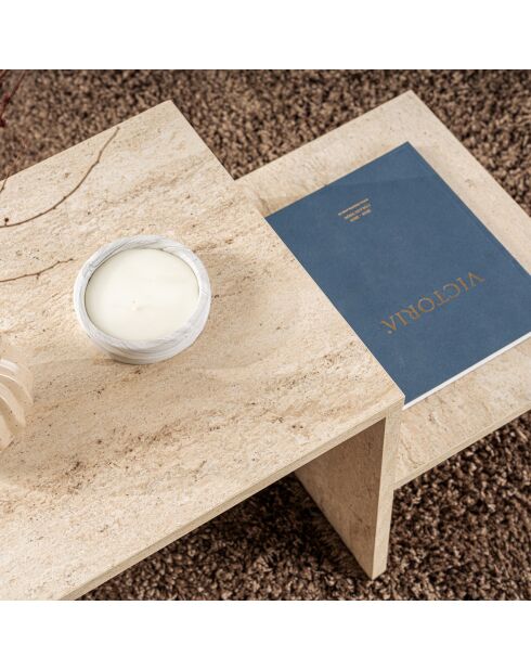 Table basse Harmony travertin - 80x40x40 cm
