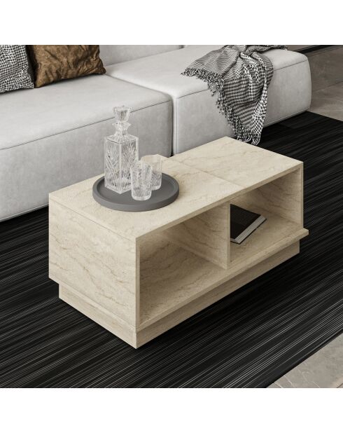 Table basse Consept travertin - 90x36x45 cm