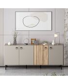 Buffet Mila grès/doré - 180x75x45 cm