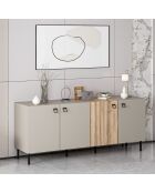 Buffet Mila grès/doré - 180x75x45 cm