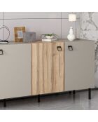Buffet Mila grès/doré - 180x75x45 cm