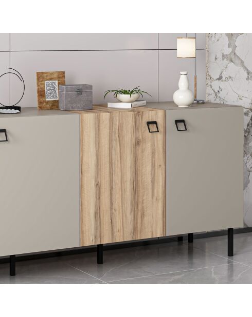 Buffet Mila grès/doré - 180x75x45 cm