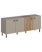Buffet Mila grès/doré - 180x75x45 cm