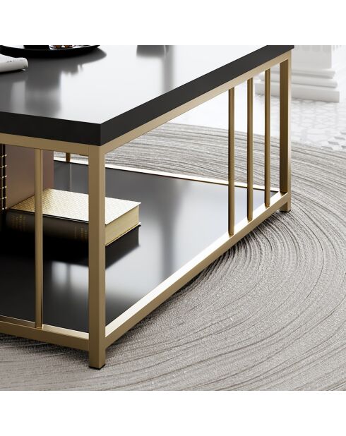 Table basse Zenn anthracite/doré - 90x90x40 cm