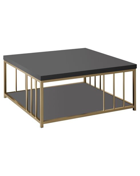 Table basse Zenn anthracite/doré - 90x90x40 cm