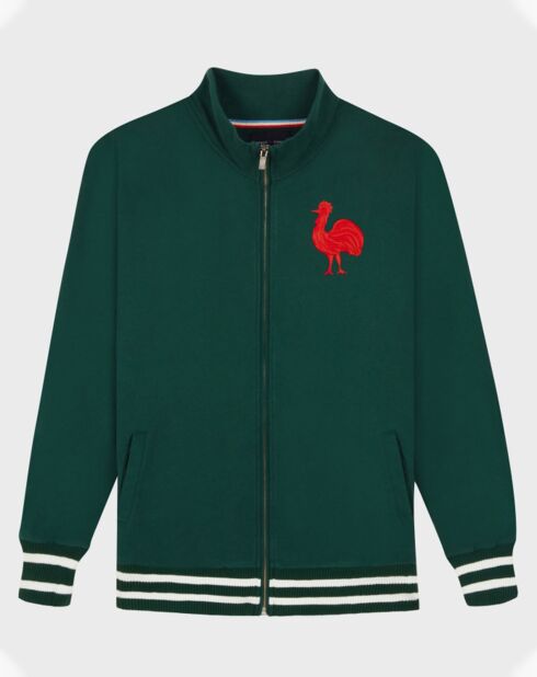 Sweat Zippe 1Er Coq vert bouteille