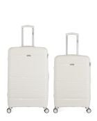 2 valigie grandi a forma di centauro bianco e valigia da weekend