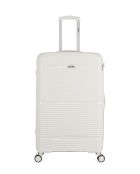 2 valigie grandi a forma di centauro bianco e valigia da weekend