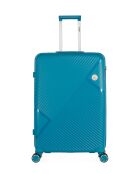 Valise Long Séjour 4 roues simples Cassiopée 73 cm bleu canard