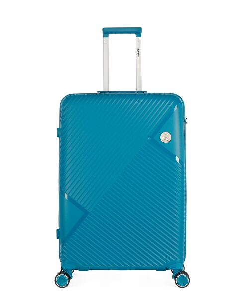 Valise Long Séjour 4 roues simples Cassiopée 73 cm bleu canard
